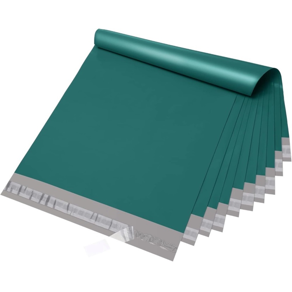20 - 12” x 15.5” Forest Green Poly Bags